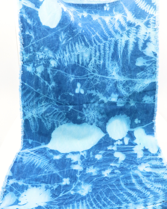 Cyanotype Wildflower Garden - 1/2 yd Denim
