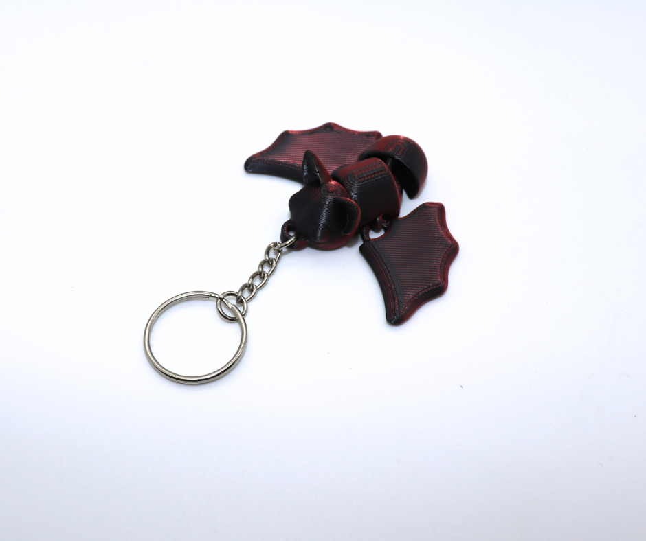 Articulated Bat Key Chain - Bronze/Black Silk