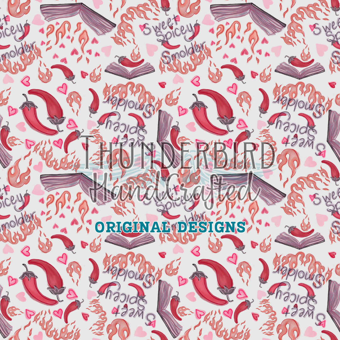 Sweet Spicey Smolder on White - Thunderbird Fabrics Original