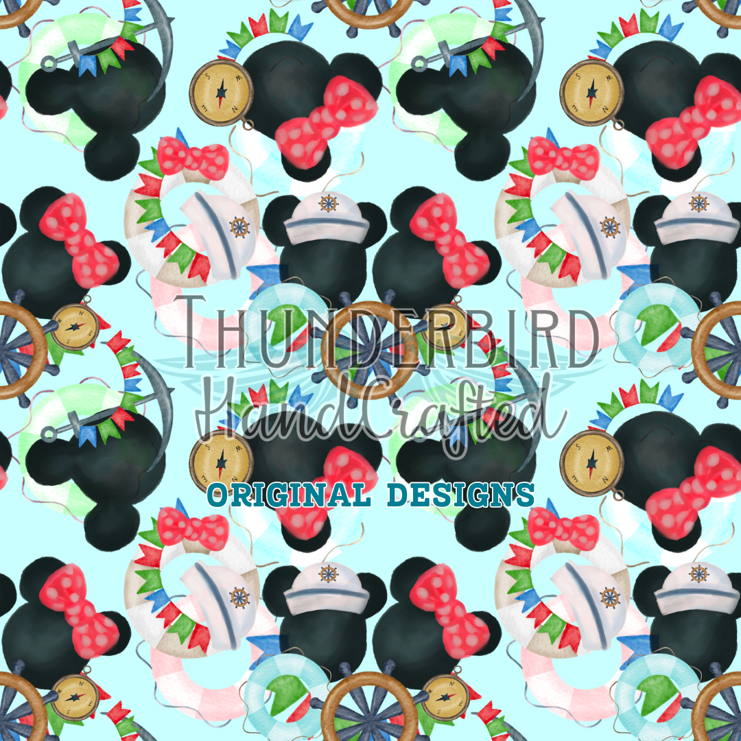 Ahoy Mice on Sky Blue - Thunderbird Fabrics Original