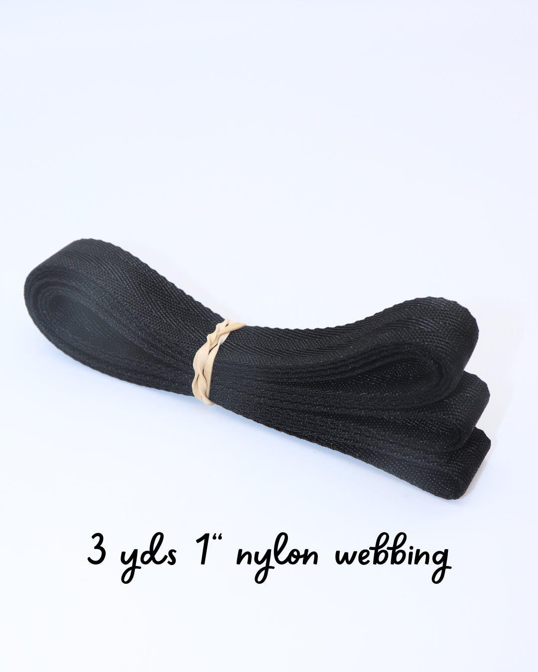 Black 1" Nylon Webbing - 3yd Cut