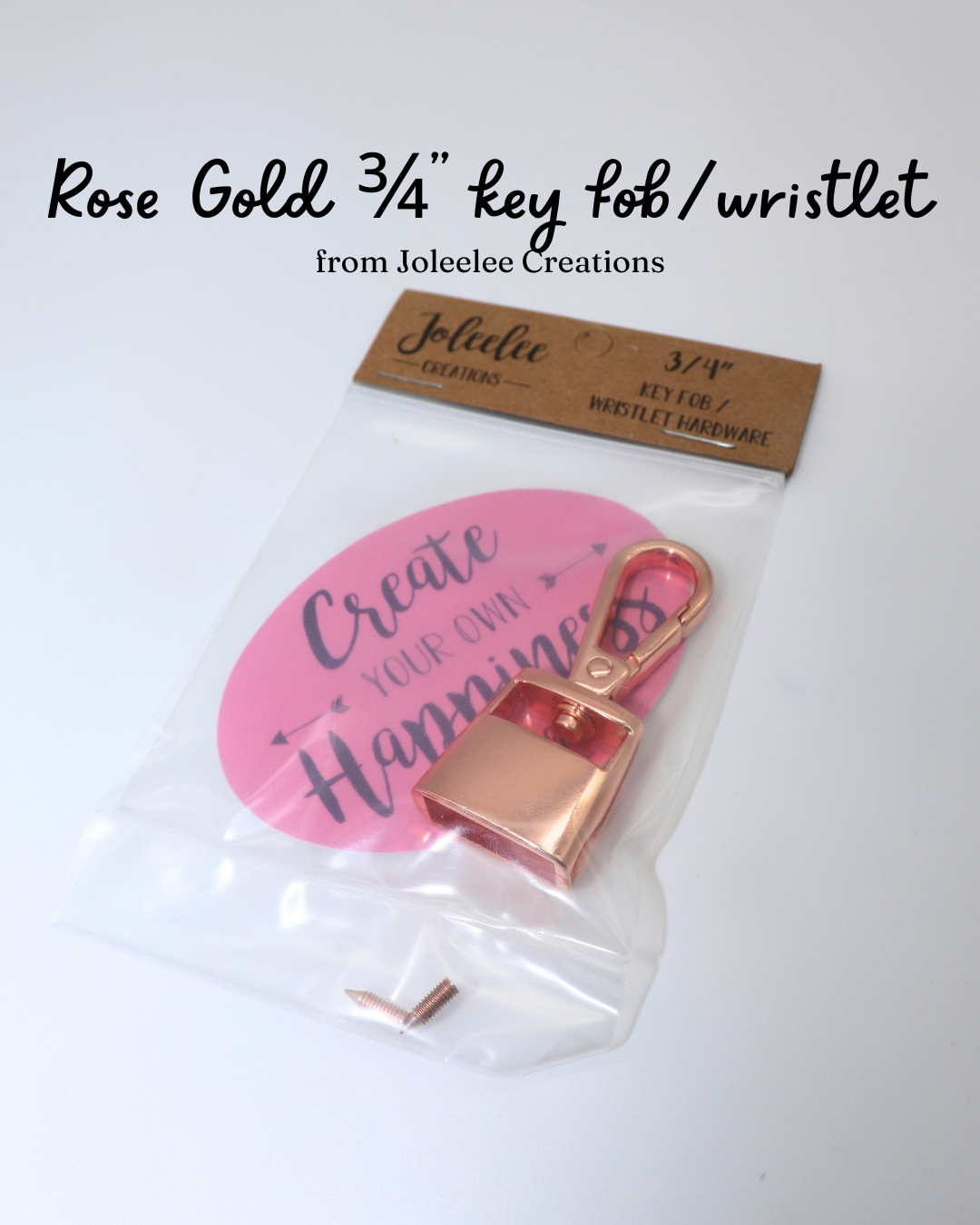 Rose Gold 3/4" Key Fob/Wristlet Hardware - by Joleelee Creations