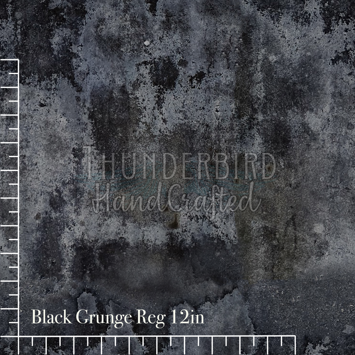 Black Grunge Denim Reg 12in - RETAIL