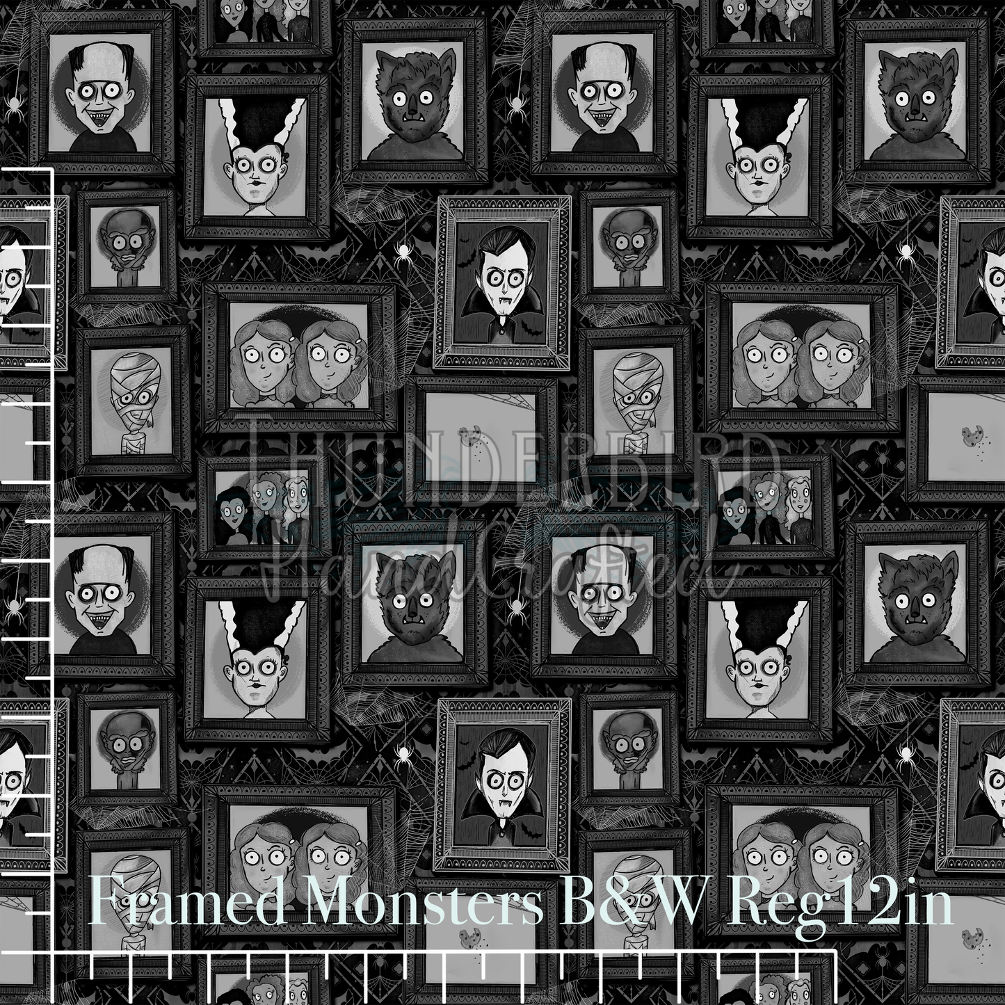 B&W Framed Monsters Reg 12in EXCLUSIVE