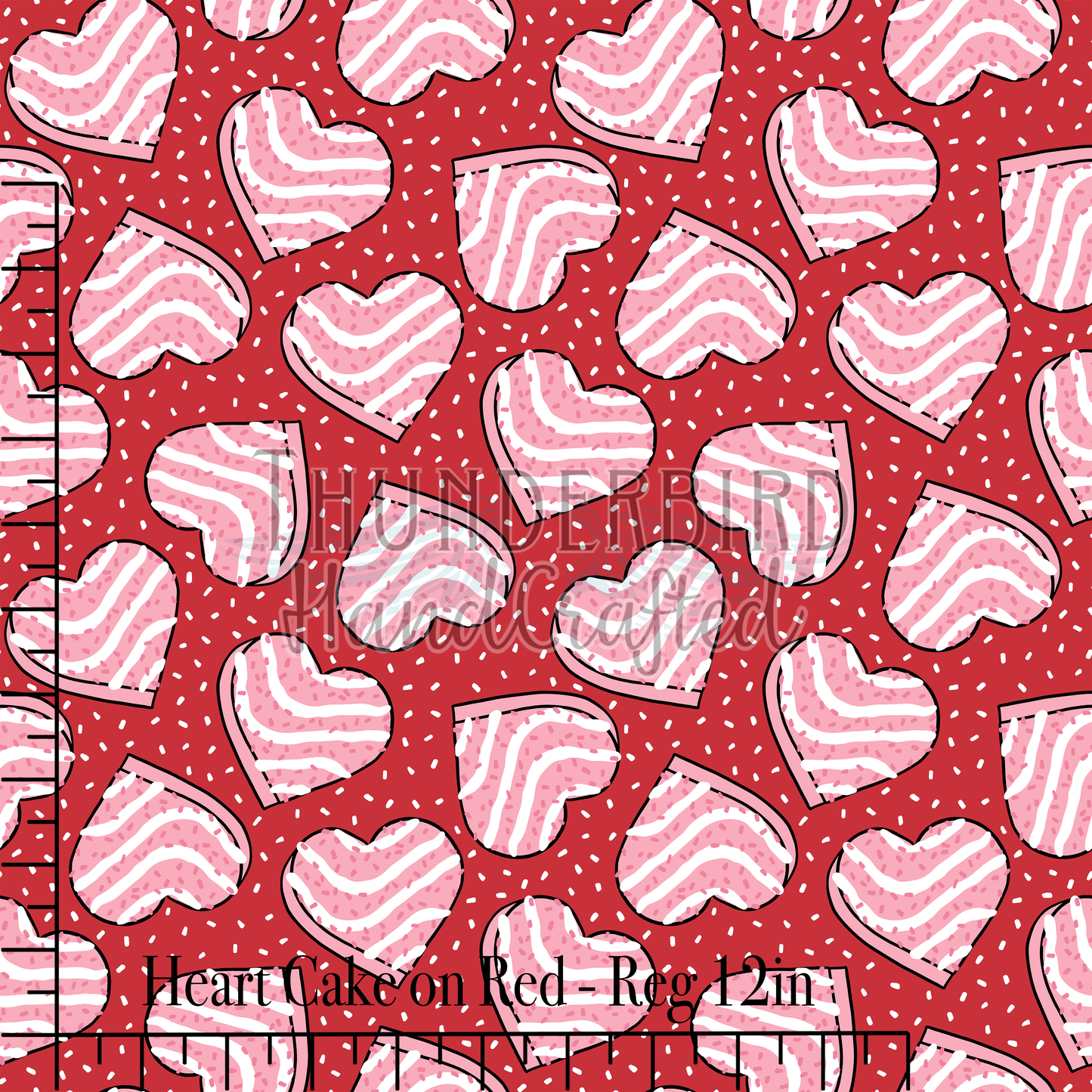 Heart Cake on Red Reg 12in - PREORDER