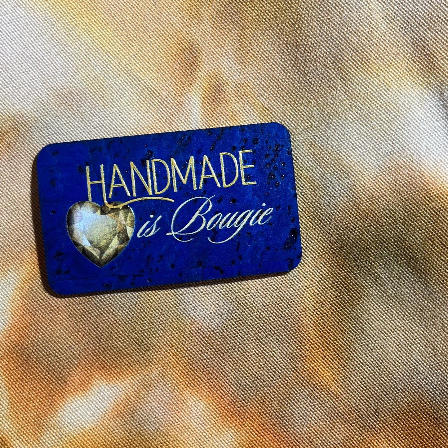 "Handmade is Bougie" Cork Tag from The Heartwood & Hide Co
