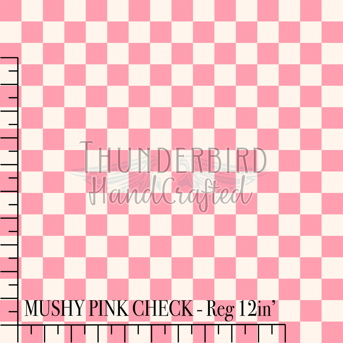 Mushy Pink Check Reg 12in - PREORDER