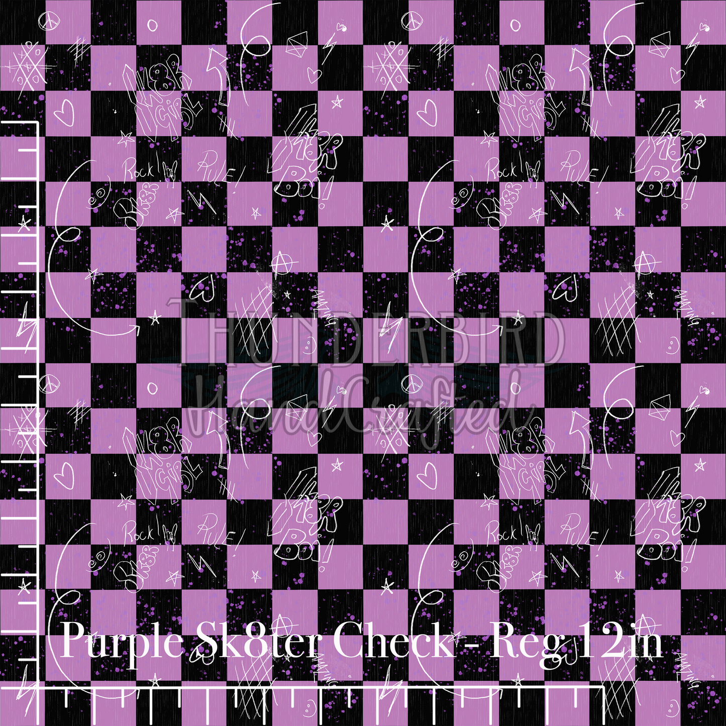 Pinkish Sk8ter Check Reg 12in (RETAIL)