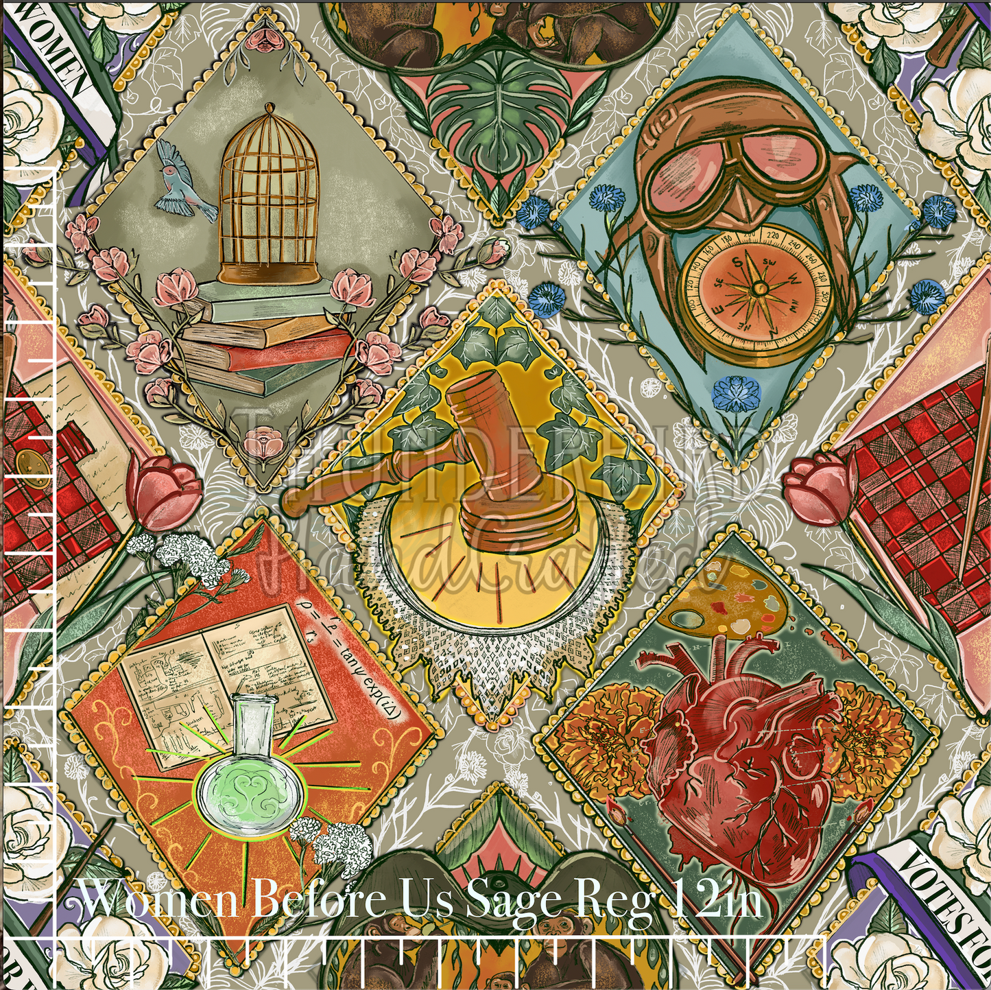 Women Before Us (Sage) Reg 12in RETAIL - Basketweave