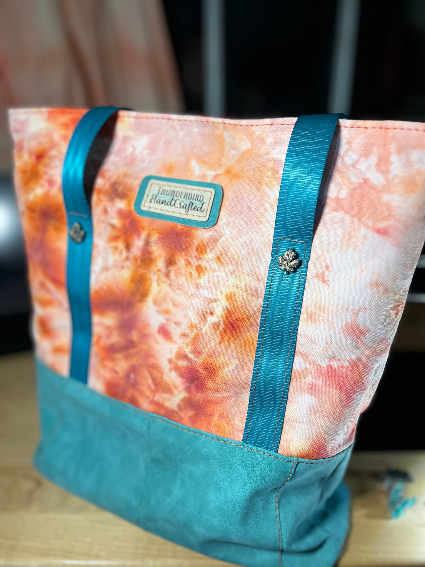 Coral & Teal - Tuesday Tote w/ Interior Zippers