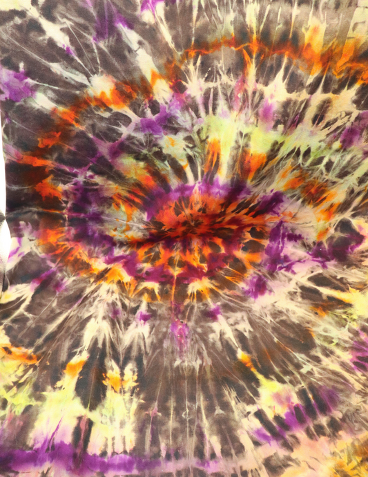 Reverse Dye Cotton Canvas 1yd - Black with Halloween Trio