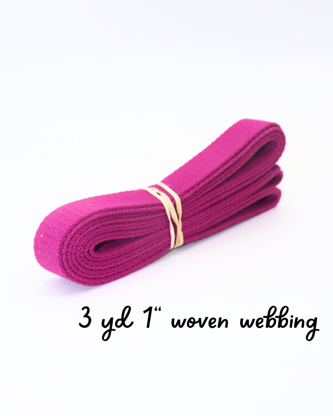 Berry Pink 1" Woven Webbing - 3yd Cut