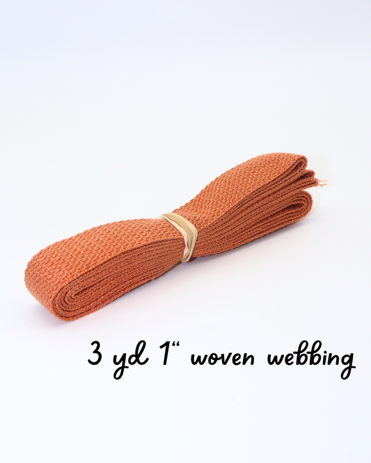 Burnt Sienna 1" Woven Webbing - 3yd Cut