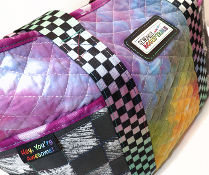Rainbow Quilted Willow Tote - Denim Waxed Canvas Bottom