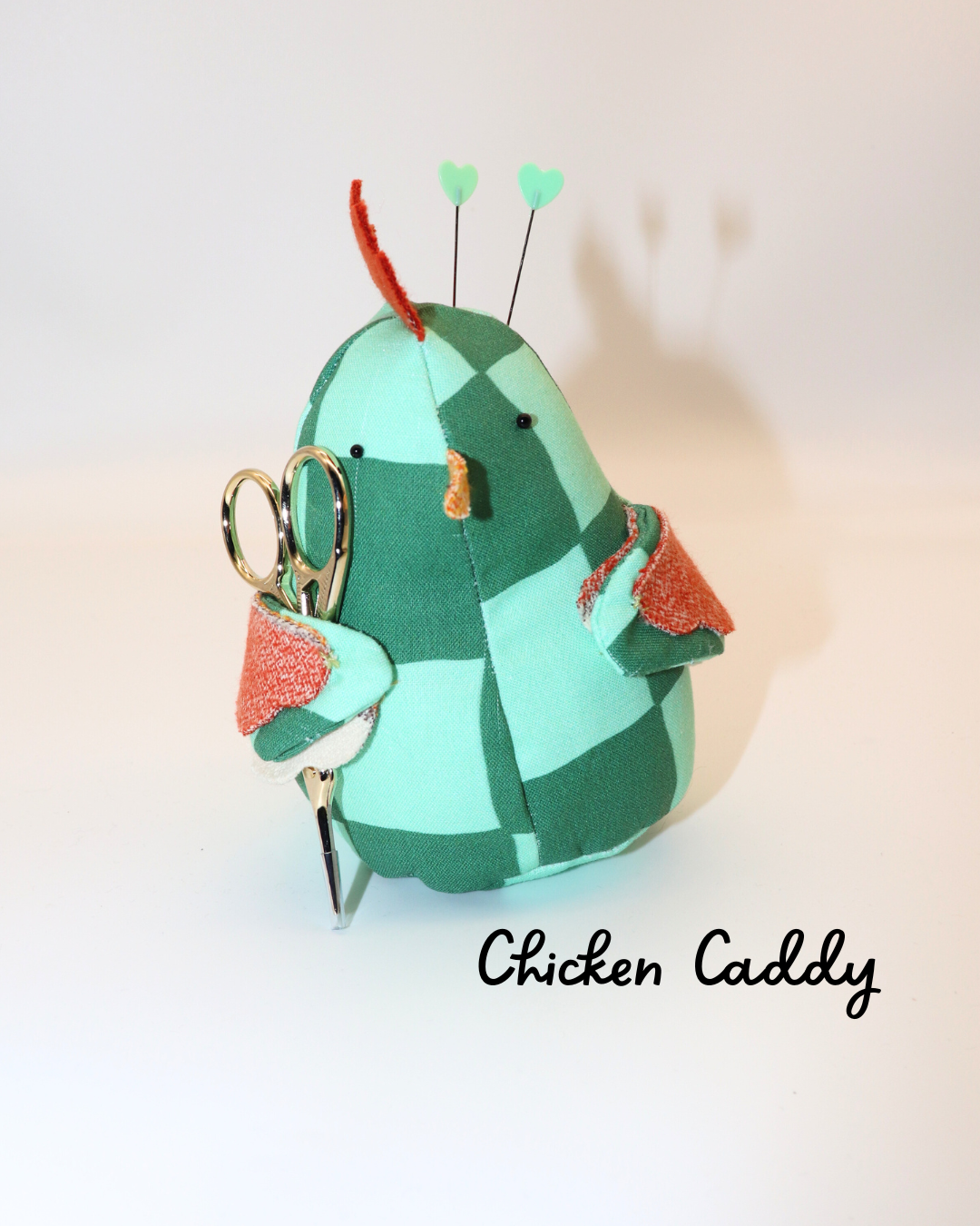 Chicken Caddy - Green Check w/ Gold Snips