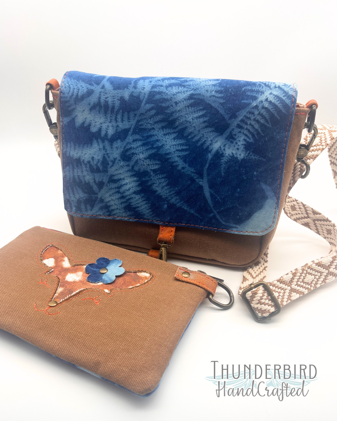 Whimsy Faun Denim Dianne Crossbody & Ivy Wristlet Set