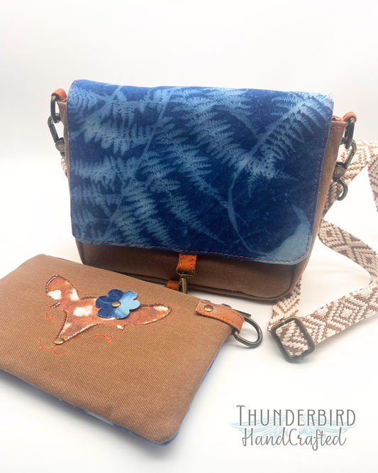 Whimsy Faun Denim Dianne Crossbody & Ivy Wristlet Set
