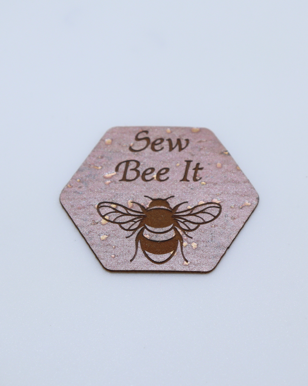 "Sew Bee It" Rose Gold Hexi Tag (Individual)