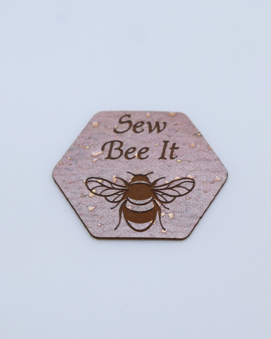 "Sew Bee It" Rose Gold Hexi Tag (Individual)