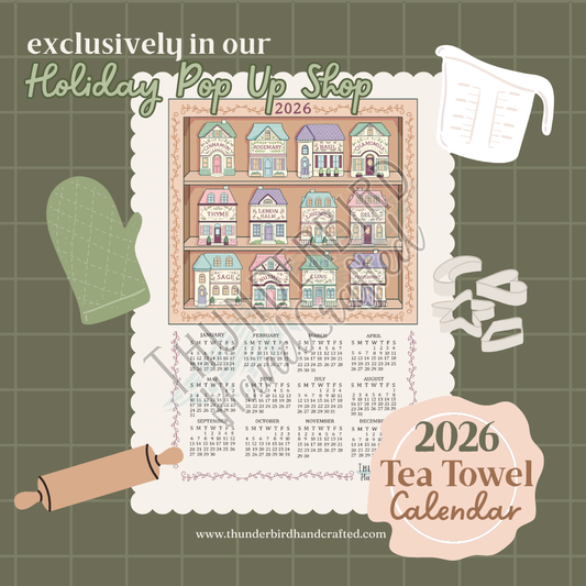 2026 Tea Towel Calendar — Spice House Shelf Collection