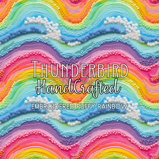 Fluffy Rainbow - Embroidered Print