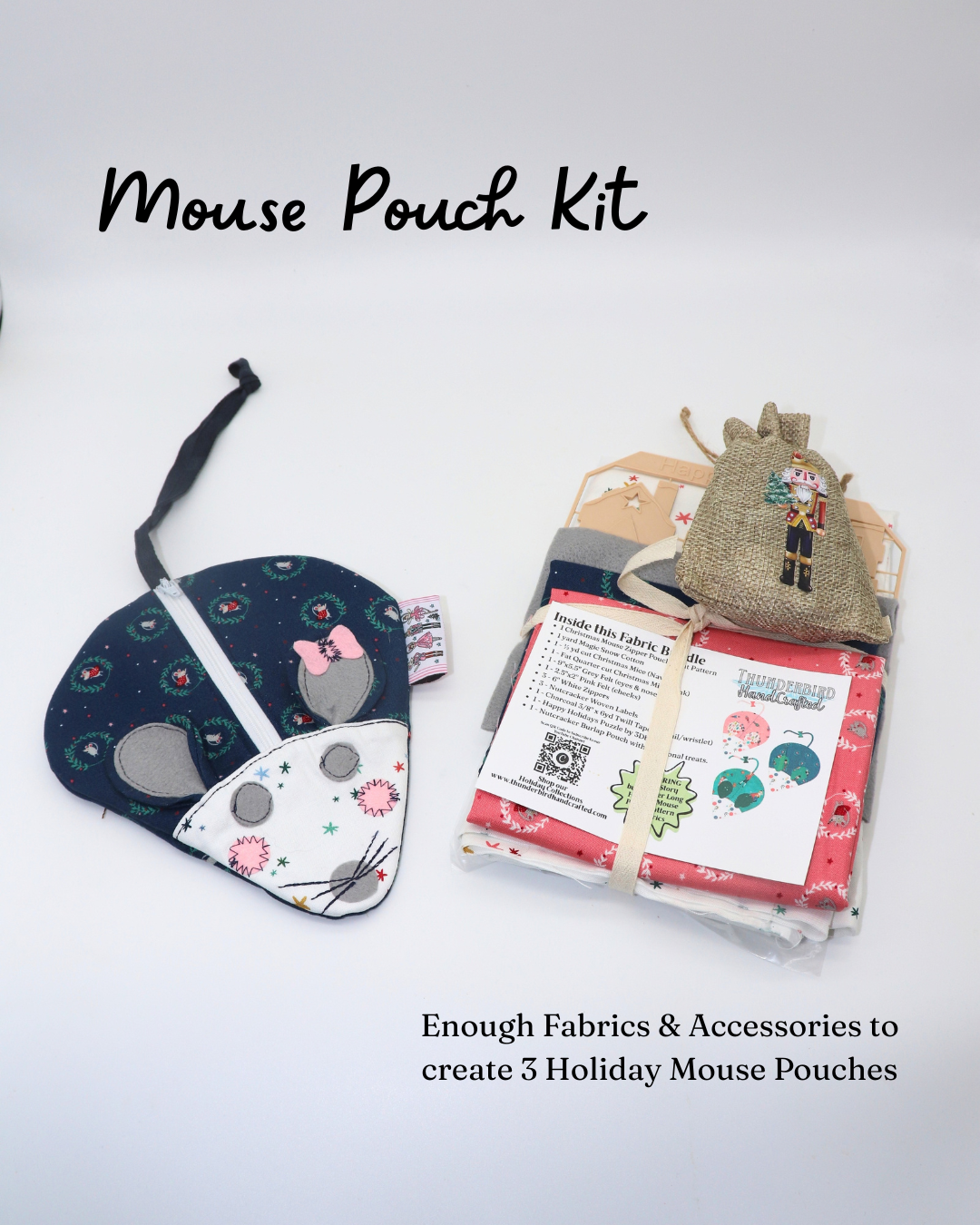 Holiday Mouse Pouch Kit - Print Pattern Included from Sew a Story