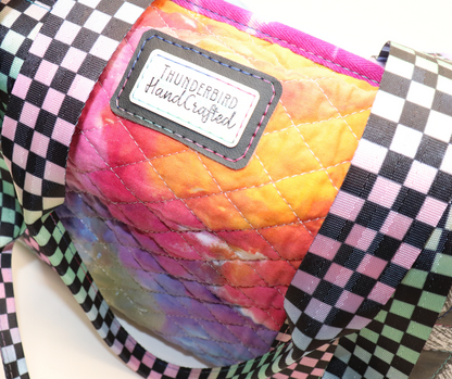 Rainbow Quilted Willow Tote - Denim Waxed Canvas Bottom