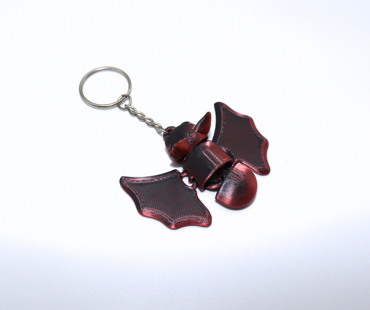 Articulated Bat Key Chain - Bronze/Black Silk