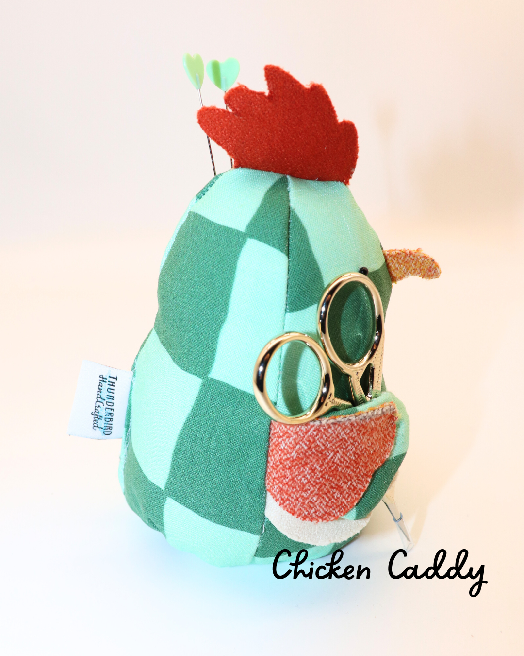 Chicken Caddy - Green Check w/ Gold Snips