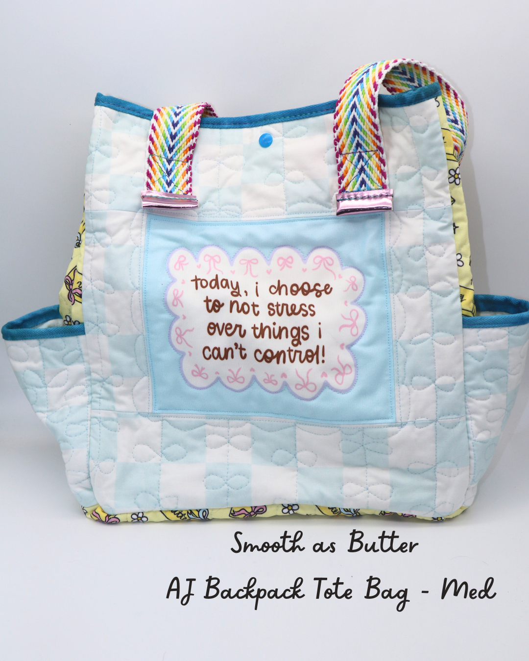 Smooth As Butter AJ Quilted Backpack Tote - Medium Size