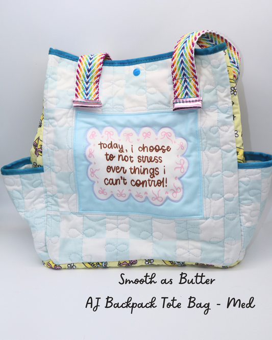 Smooth As Butter AJ Quilted Backpack Tote - Medium Size