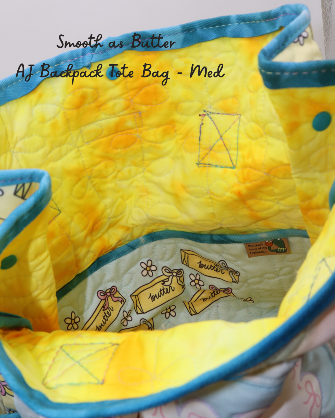 Smooth As Butter AJ Quilted Backpack Tote - Medium Size