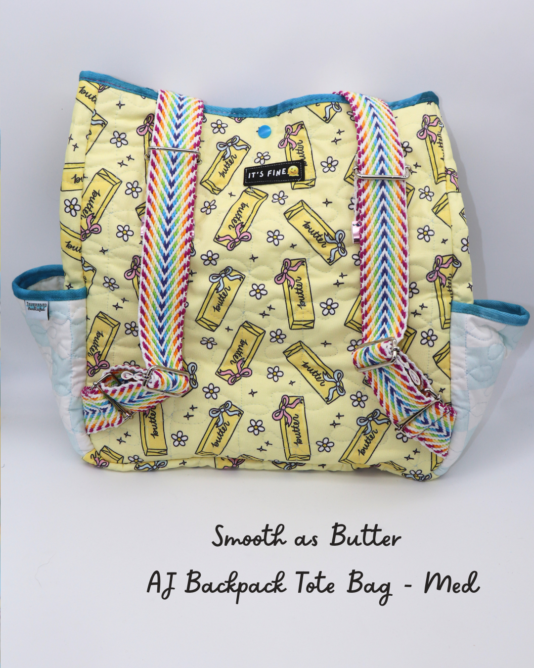 Smooth As Butter AJ Quilted Backpack Tote - Medium Size