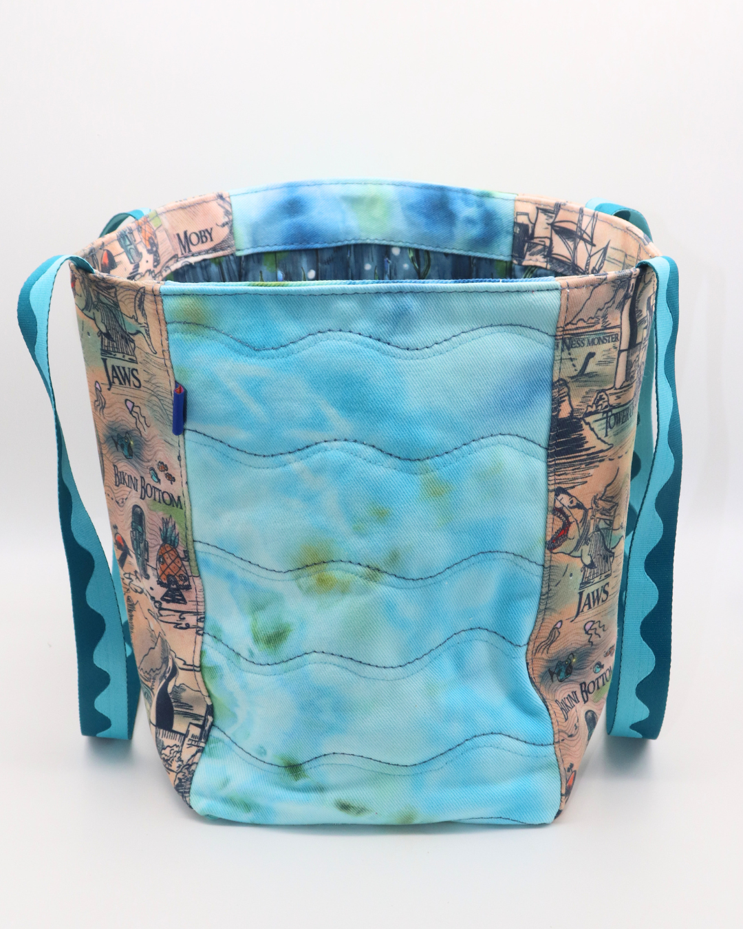 Framed Sea Fieldstone Tote Bag Kit - Pattern by Noodlehead Patterns