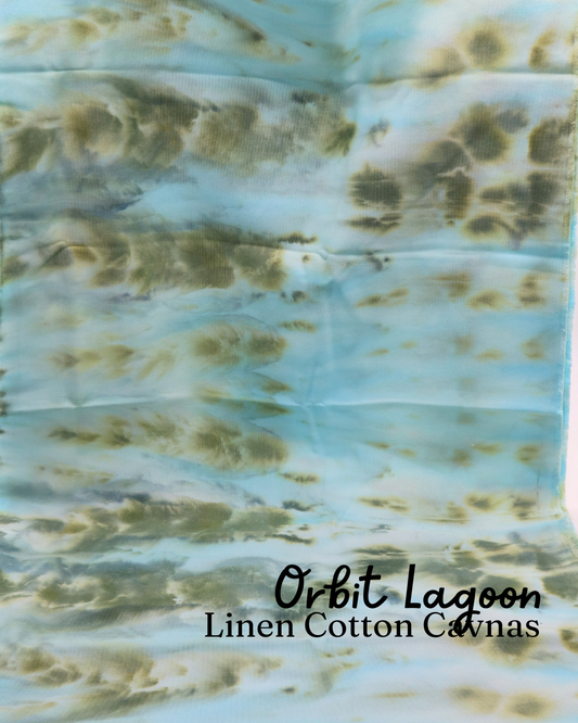 1/2 yd Linen Cotton Canvas - Orbit Lagoon - Heritage Coordinate