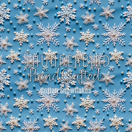 Cotton Snowflakes - Embroidered Print