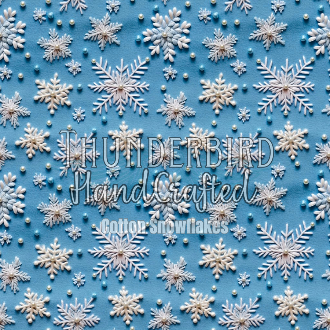 Cotton Snowflakes - Embroidered Print