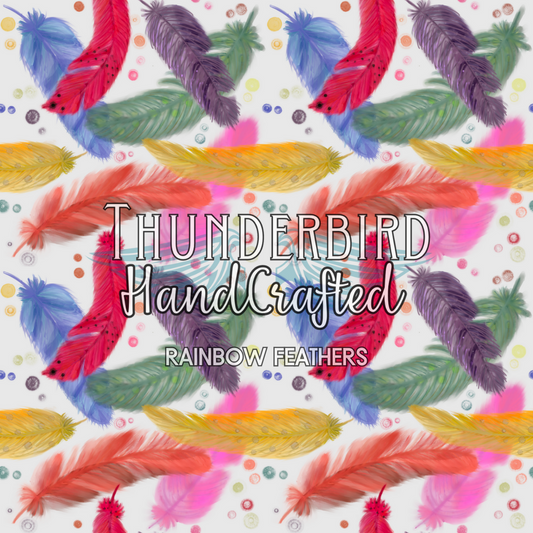 1/2 yd Kona Cotton - Rainbow Feathers w/ H&H Co Matching Tag Set  - Thunderbird Fabrics Original