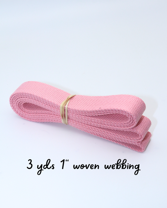 Light Pink 1" Woven Webbing - 3yd Cut