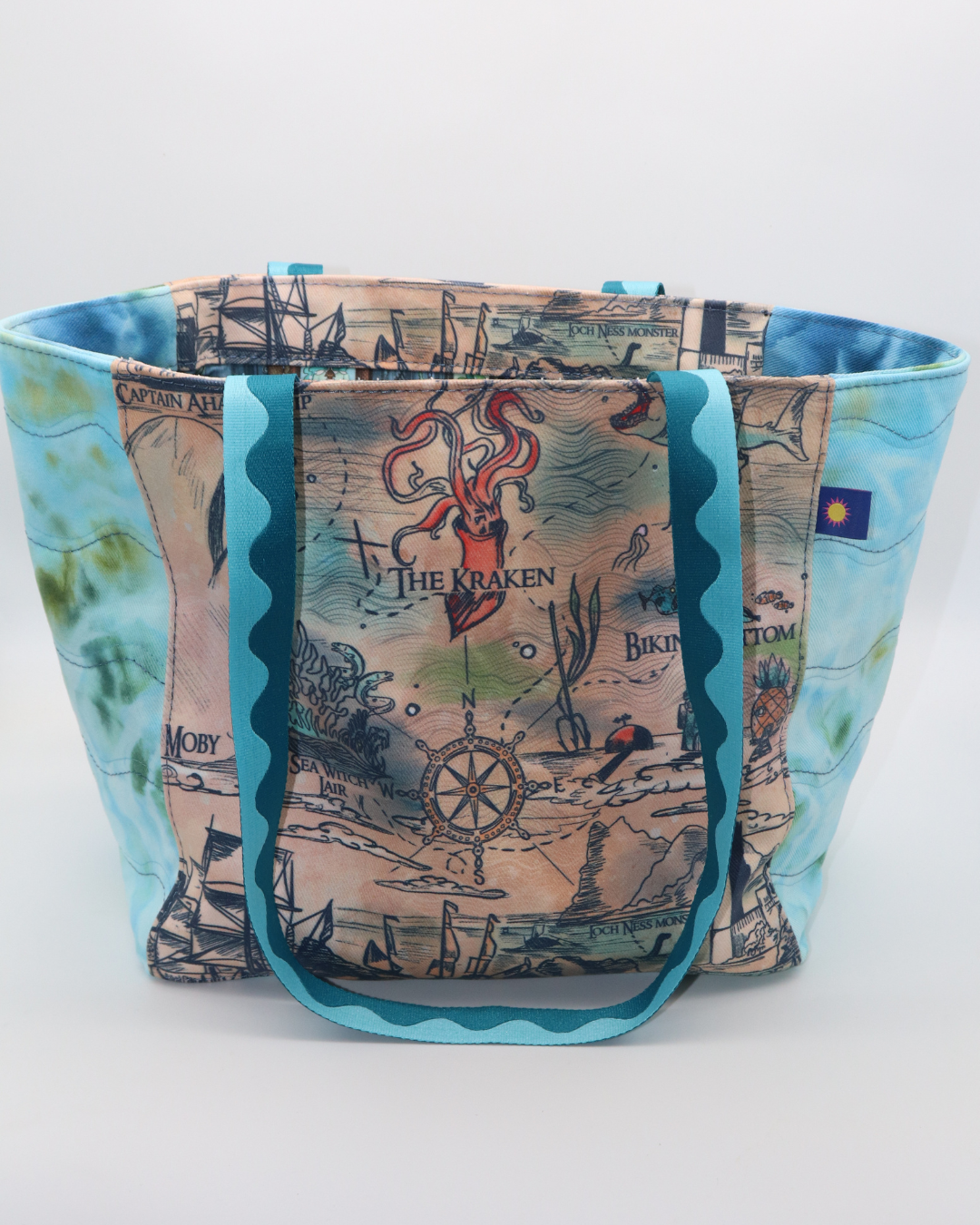 Framed Sea Fieldstone Tote Bag Kit - Pattern by Noodlehead Patterns