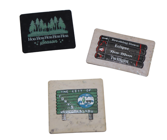 "Welcome to Forks"  Cork Tag Set of 3 Mixed