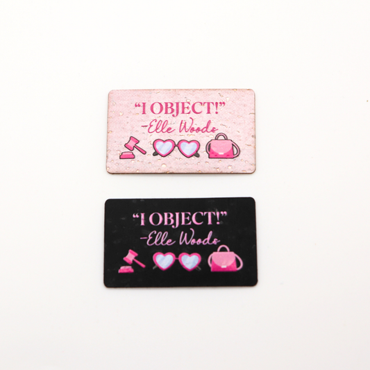 "I Object!" Elle Woods - Cork Tag Pack of 2