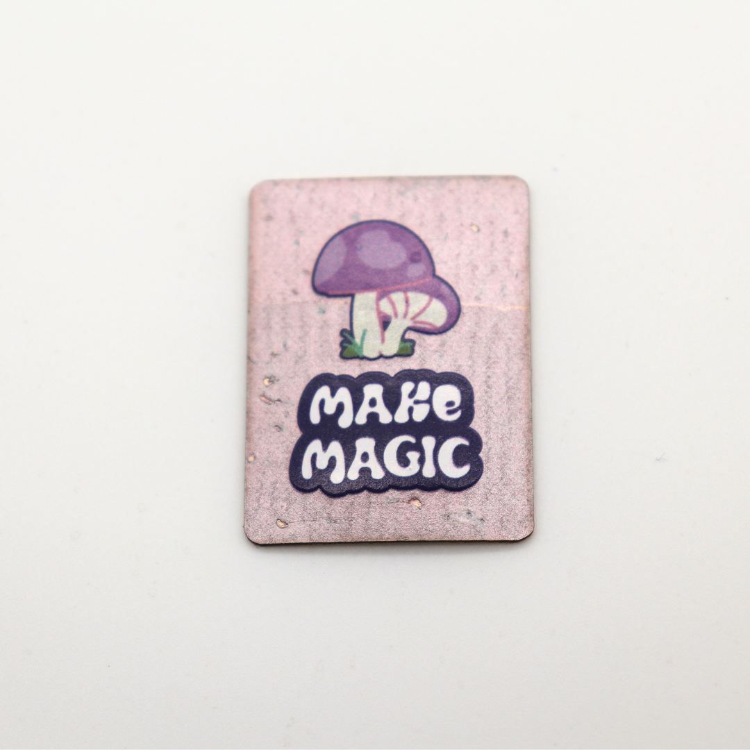 "Magic Magic" Purple Mushrooms - Cork Tag Pack of 3