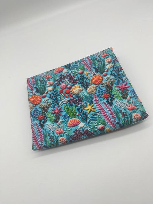 Embroidered Under the Sea Basketweave - Almost 1/2 yard