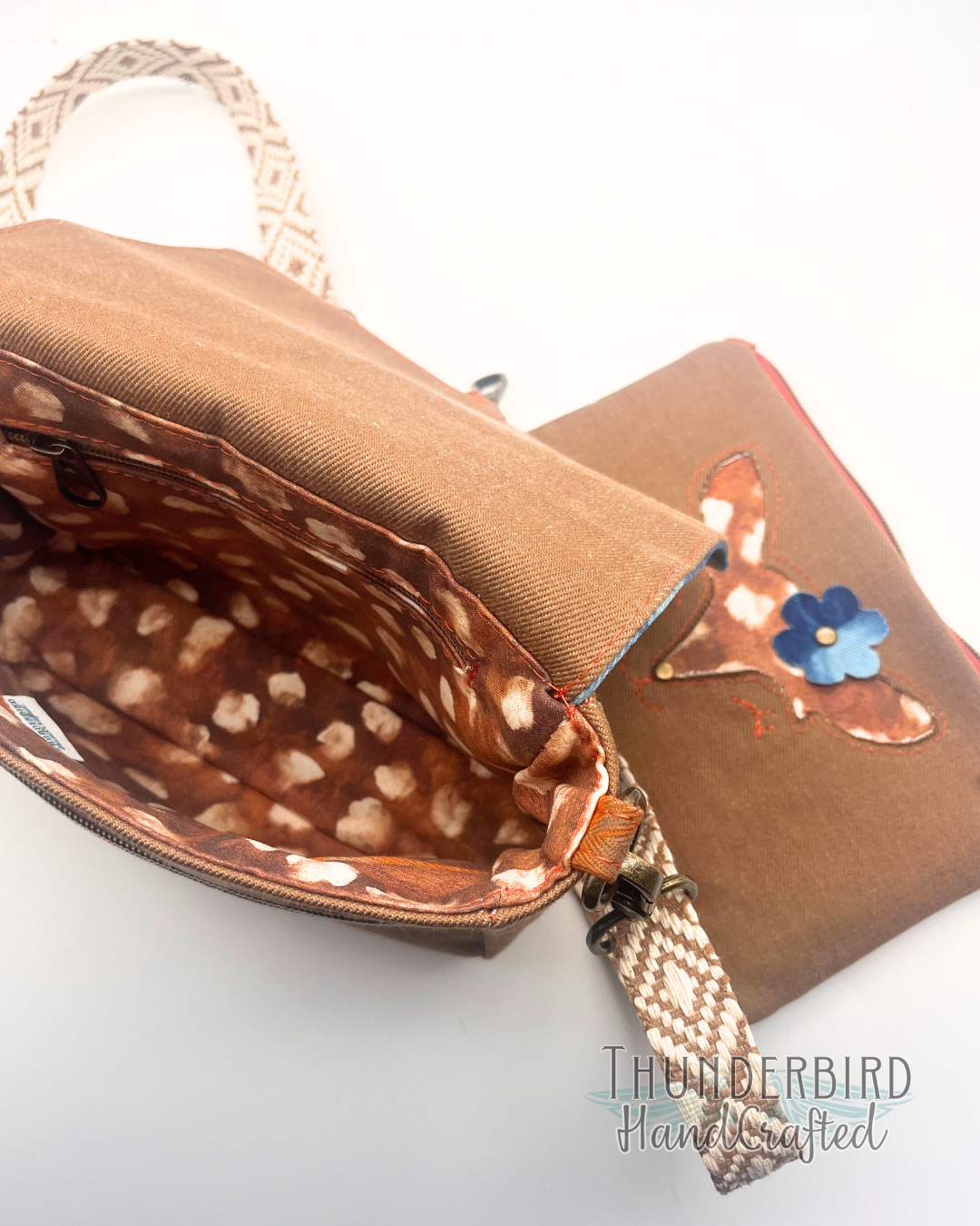 Whimsy Faun Denim Dianne Crossbody & Ivy Wristlet Set