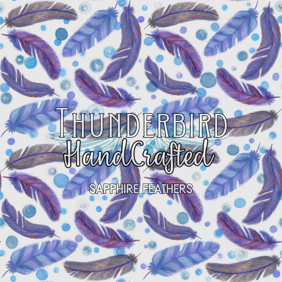 1/2 yd Kona Cotton - Sapphire Feathers w/ H&H Co Matching Tag Set  - Thunderbird Fabrics Original