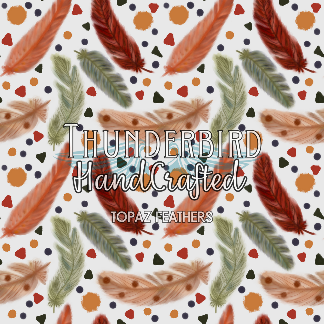 Topaz Feathers w/ "Gratitude Tag" H&H Collab - Thunderbird Fabrics Original