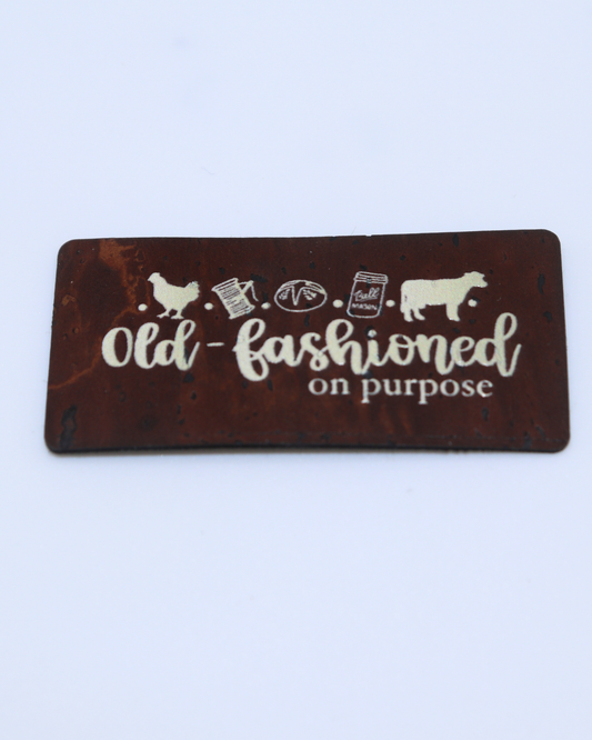 "Old Fashion on Purpose" Cork Tag (Individual)