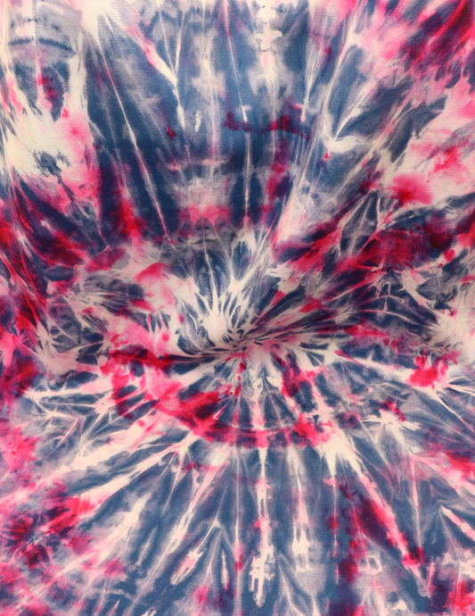 Reverse Dye Cotton Canvas 1 yd - Navy with Fuschia