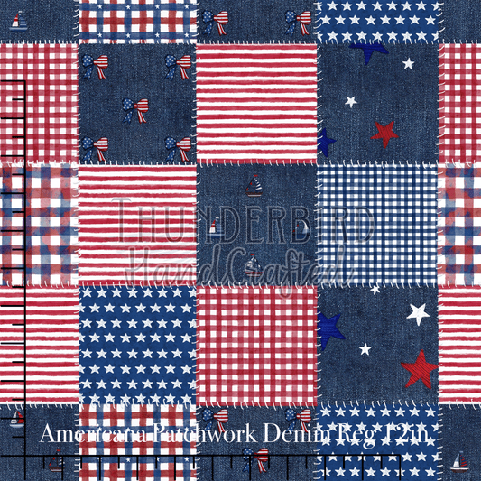 Americana Patchwork Denim Reg 12in - PREORDER